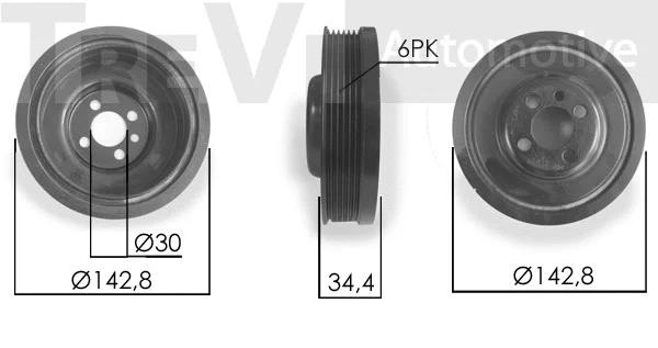 Belt Pulley, crankshaft (PC1063)