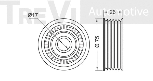 Deflection/Guide Pulley, V-ribbed belt