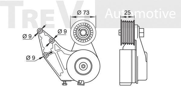 Tensioner Pulley, V-ribbed belt