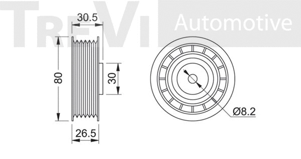 Deflection/Guide Pulley, V-ribbed belt