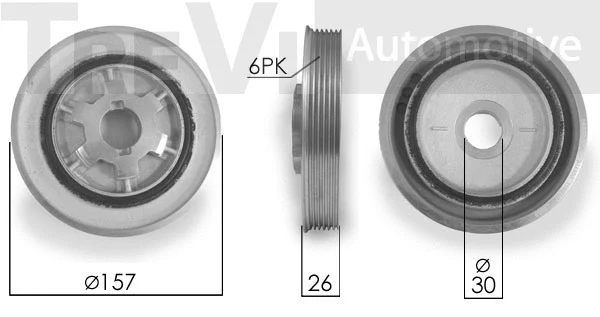 Belt Pulley, crankshaft (PC1124)