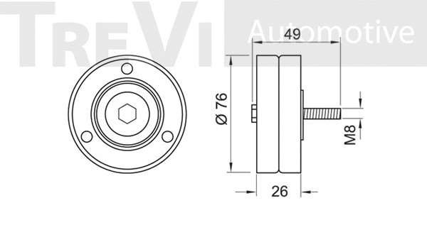 Deflection/Guide Pulley, V-ribbed belt