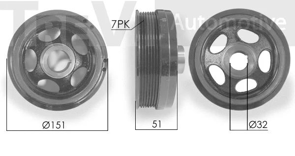 Belt Pulley, crankshaft (PC1113)