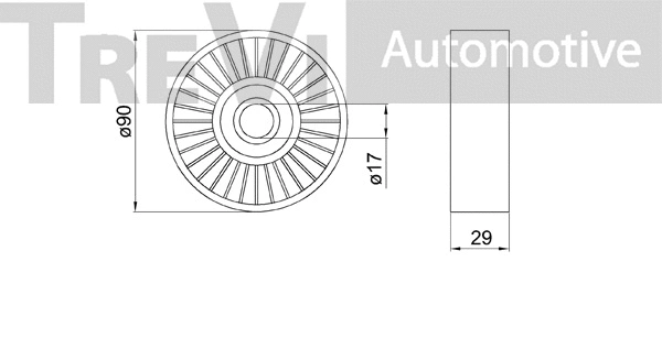 Deflection/Guide Pulley, V-ribbed belt