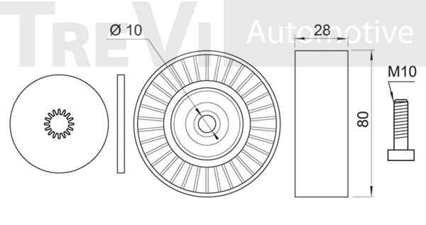 Deflection/Guide Pulley, V-ribbed belt