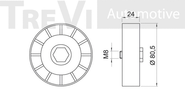 Deflection/Guide Pulley, V-ribbed belt