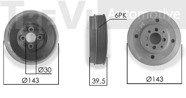 Belt Pulley, crankshaft (PC1037)
