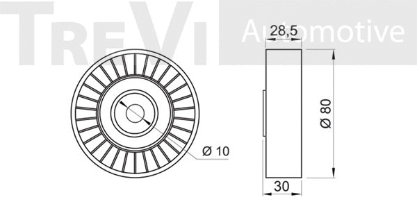 Deflection/Guide Pulley, V-ribbed belt
