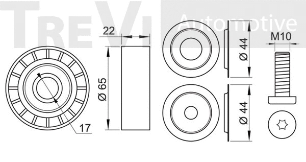 Deflection/Guide Pulley, V-ribbed belt
