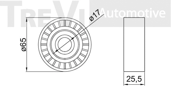Deflection/Guide Pulley, V-ribbed belt