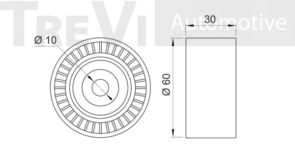 Deflection/Guide Pulley, V-ribbed belt