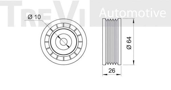 Deflection/Guide Pulley, V-ribbed belt