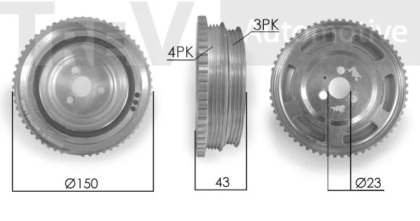 Belt Pulley, crankshaft (PC1152)