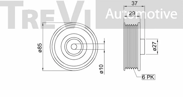 Deflection/Guide Pulley, V-ribbed belt