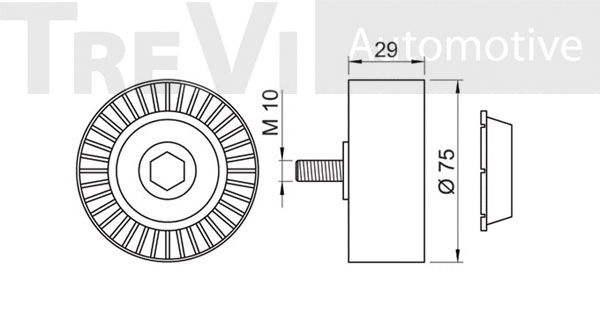 Deflection/Guide Pulley, V-ribbed belt
