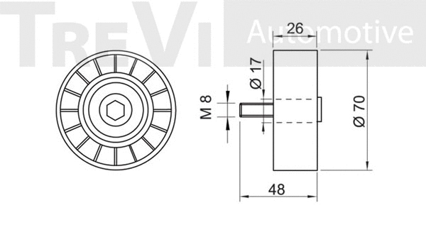 Tensioner Pulley, V-ribbed belt