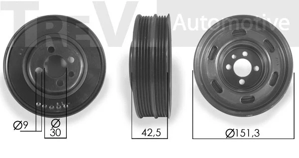 Belt Pulley, crankshaft (PC1225)