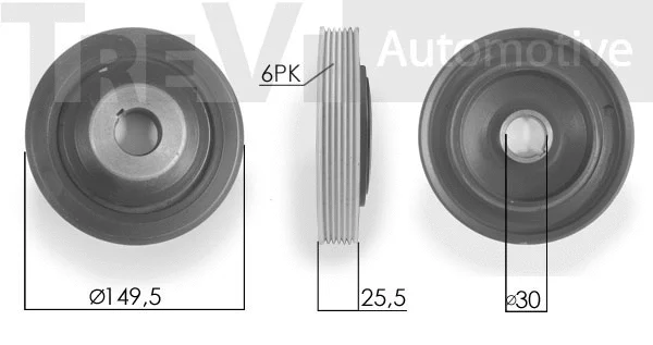 Belt Pulley, crankshaft (PC1212)