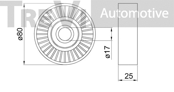 Deflection/Guide Pulley, V-ribbed belt