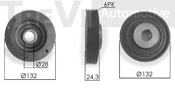 Belt Pulley, crankshaft (PC1058)