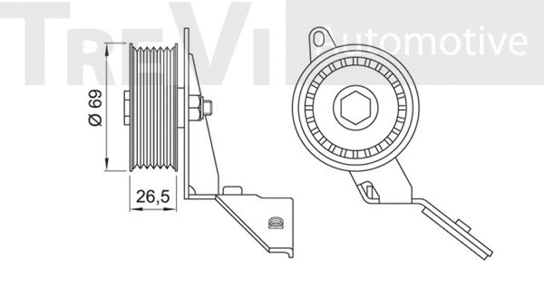Deflection/Guide Pulley, V-ribbed belt