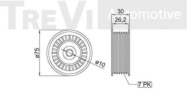 Deflection/Guide Pulley, V-ribbed belt