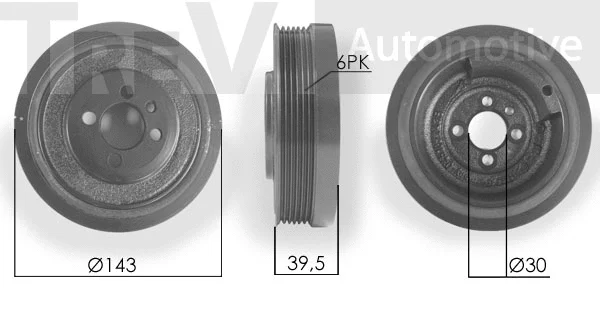 Belt Pulley, crankshaft (PC1066)