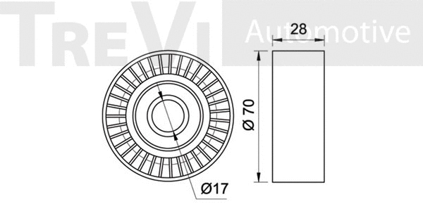 Deflection/Guide Pulley, V-ribbed belt