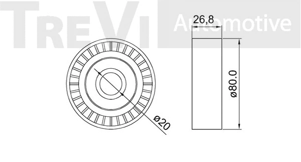 Deflection/Guide Pulley, V-ribbed belt