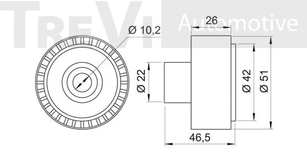 Deflection/Guide Pulley, V-ribbed belt