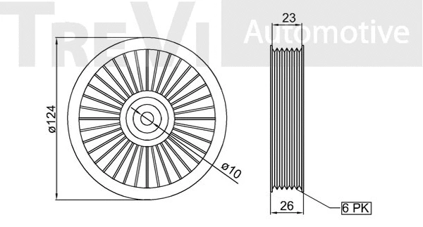 Deflection/Guide Pulley, V-ribbed belt