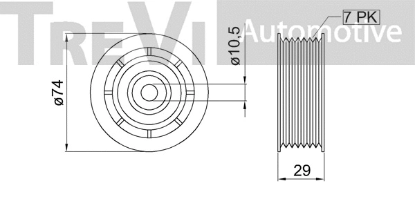 Deflection/Guide Pulley, V-ribbed belt