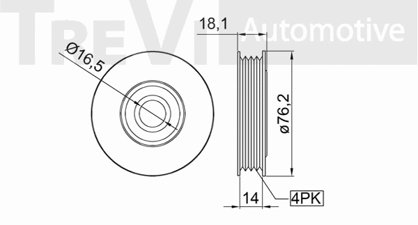 Deflection/Guide Pulley, V-ribbed belt