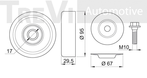 Deflection/Guide Pulley, V-ribbed belt