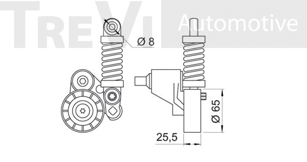 Belt Tensioner, V-ribbed belt