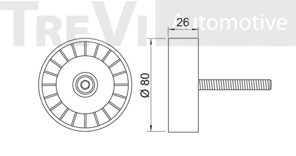 Deflection/Guide Pulley, V-ribbed belt