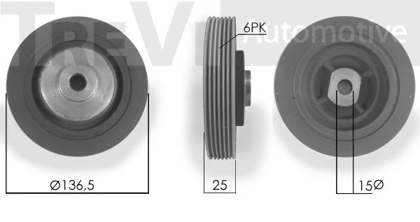 Belt Pulley, crankshaft (PC1004)