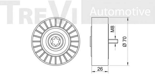 Deflection/Guide Pulley, V-ribbed belt