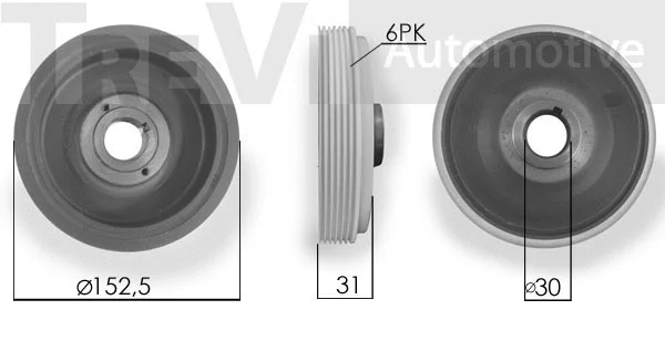 Belt Pulley, crankshaft (PC1006)