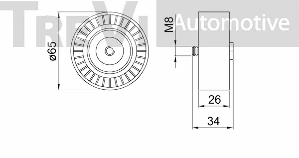 Deflection/Guide Pulley, V-ribbed belt
