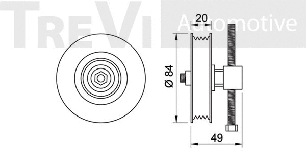 Tensioner Pulley, V-ribbed belt