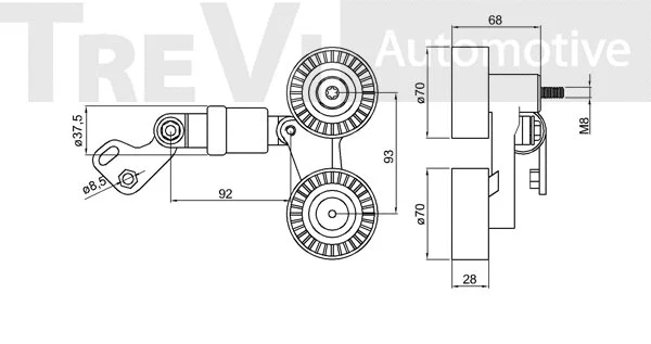 Belt Tensioner, V-ribbed belt