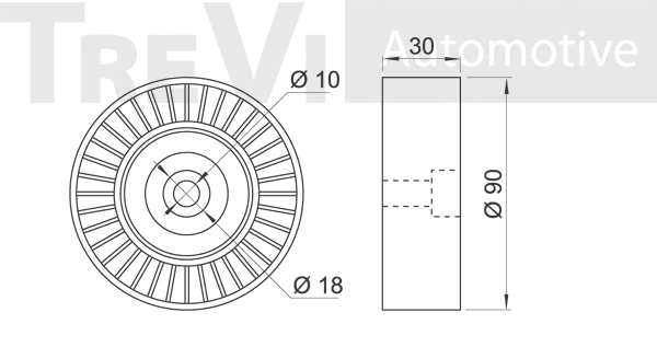 Deflection/Guide Pulley, V-ribbed belt