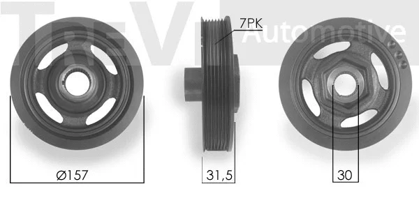 Belt Pulley, crankshaft (PC1136)