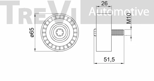 Deflection/Guide Pulley, V-ribbed belt