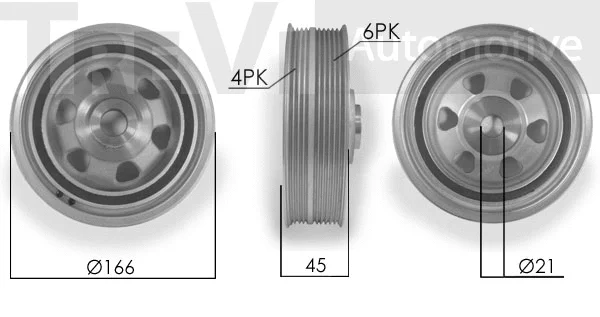 Belt Pulley, crankshaft (PC1049)