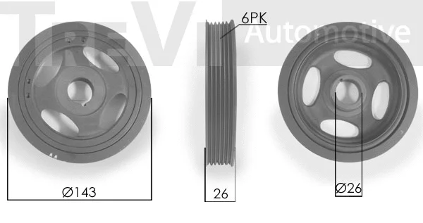 Belt Pulley, crankshaft (PC1134)