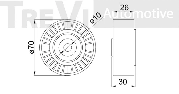 Deflection/Guide Pulley, V-ribbed belt