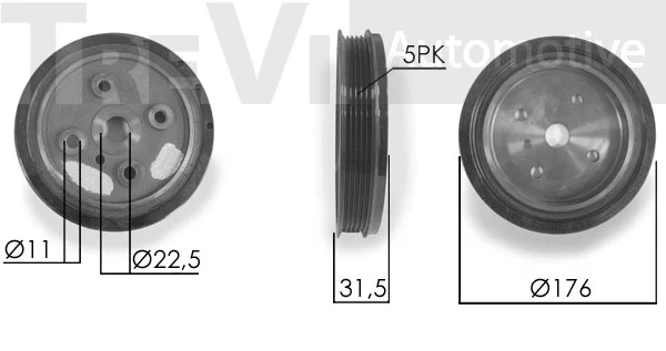 Belt Pulley, crankshaft (PC1189)