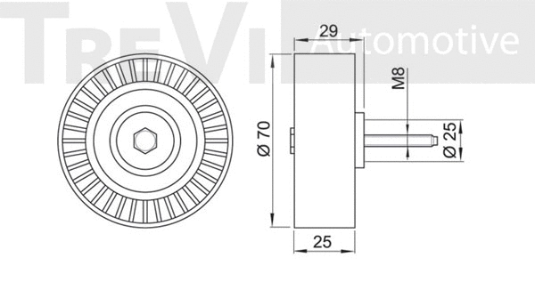 Deflection/Guide Pulley, V-ribbed belt